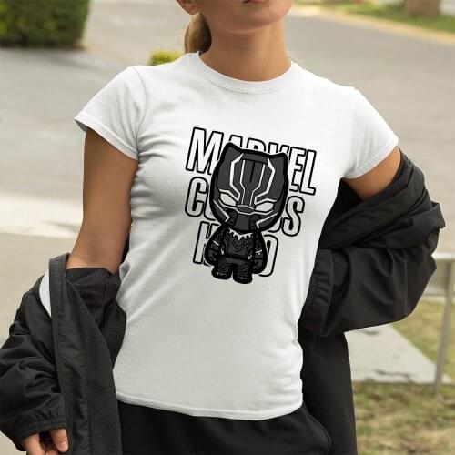 Black Panther Wakanda Forever T-Shirt Womens Marvel Short Sleeve Y2k Fashino Tops Ladies Streetwear Casual Harajuku T Shirt Tee