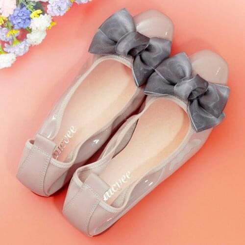 Women Casual Flats Shoes Genuine Leather Ladies Shoes Ballet Flats Sweet Big Bow Woman Ballerinas Patent Sapato Womens Loafes