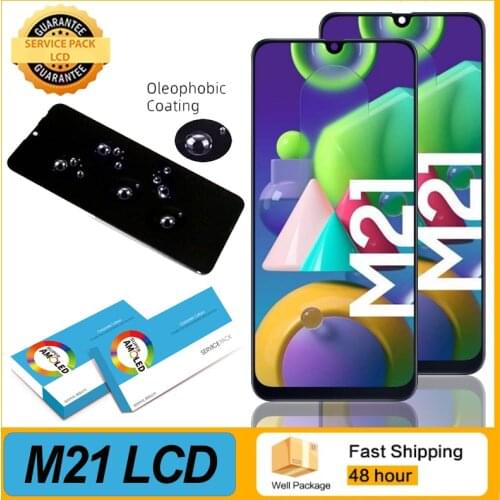 100% Original 6.4'' LCD Display Touch Screen Digitizer Assembly for Samsung Galaxy M21 M215F M215F/DS Pantalla Repair Parts