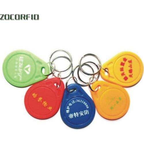 100pcs Custom Printing RFID Tag 125KHz 13.56MHz Token Key Fobs Keyfob RFID Card Printed Arbitrary Pattern LOGO