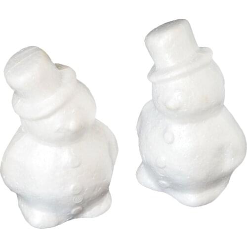 2pcs 17cm White Polystyrene Styrofoam Foam Snowman Ornament DIY Xmas Decor
