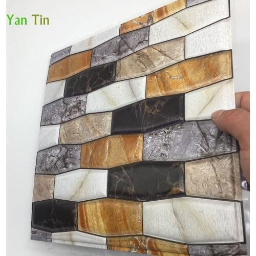 3D Marbling Vintage Brick Patten Tile Wall Sticker Kitchen Bathroom Tiles Decoration Wallpaper Self-sticking PVC Art Mural