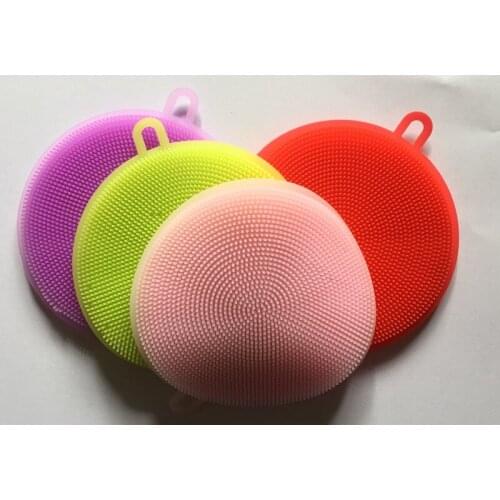 500 pcs Silicone Brush Magic Dish Bowl Pot Pan Wash Cleaning Brushes Cooking Tool Cleaner Sponges Scouring Pads