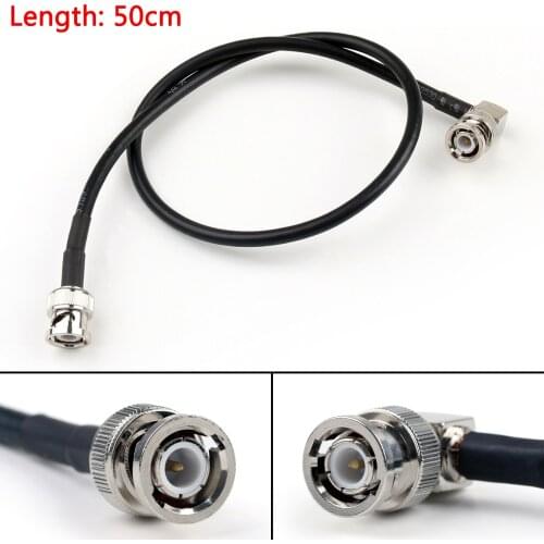 Artudatech 5PCS 20CM/ 50CM 8inch RG58 Cable BNC Male Plug Straight To BNC Male Right Angle Coax Pigtail Connector Parts