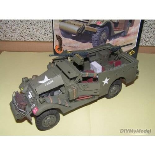 DIYMyModeI Us M3A1 armored personnel carrier DIY Handcraft Paper Model KIT Handmade Toy Puzzles Gift Movie prop