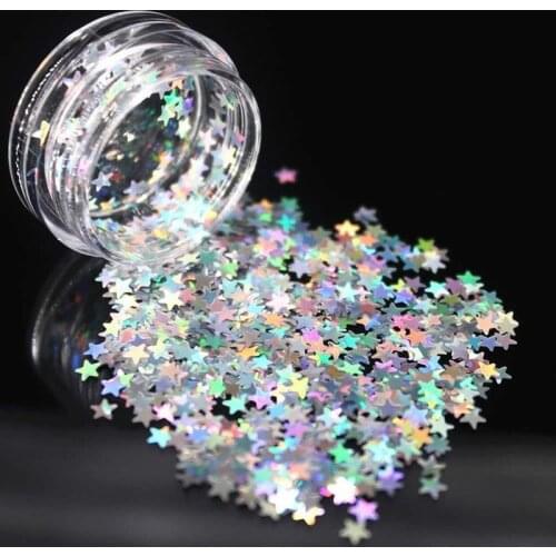 Bottle Kawaii Rhinestone Glitter Star Heart Flower Powder Nail Sticker Set Manicure Decor Accessories DIY Craft Supplies