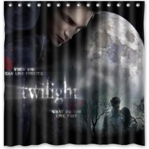 Eco-friendly Mildewproof Bathtub Shower Curtain With 12 Hooks 71*71 inch Custom Twilight Waterproof Bath Curtain