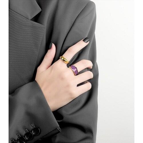 European And American Enamel Drip Glaze Ring Female Korean Fashion Internet Celebrity Personality Simple Cold Wind Ring
