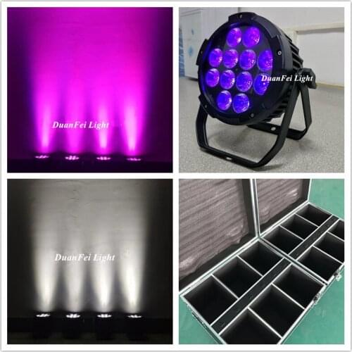 Flycase) 24pcs 12x12w led RGBWA UV Par Light Outdoor Waterproof led par ip65 wireless wifi par led spot light wall wash lamp
