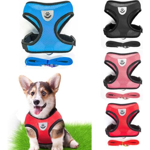 Breathable Small Dog Pet Harness and Leash Set Puppy Cat Vest Harness Collar For Chihuahua Pug Bulldog Cat arnes perro