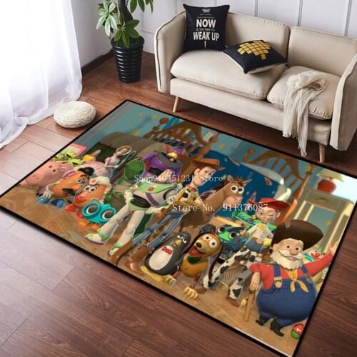 Disney Toy Story Buzz Lightyear Living Room Rug Cartoon Children Non-slip Mat Baby Crawling Game Mat Bedroom Carpet Gift