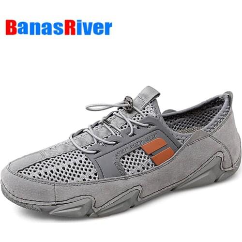 2021 Walking Summer Men Shoes Mesh Breathable Casual Comfortable Fashion Lightweight Moccasins Sneakers Handmade Outdoor Sport