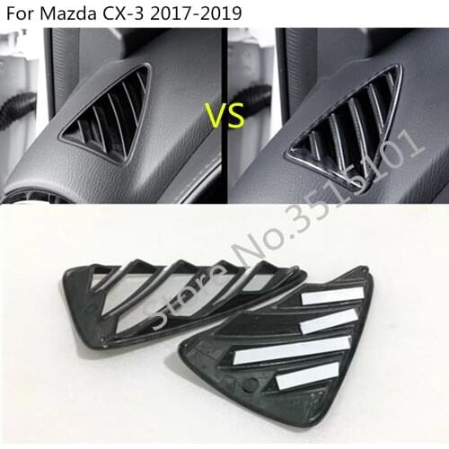 Car Cover Garnish Detector Trim Inner Front Bottom Air Conditioning Outlet Vent 2pcs For Mazda CX-3 CX3 2017 2018 2019 2020