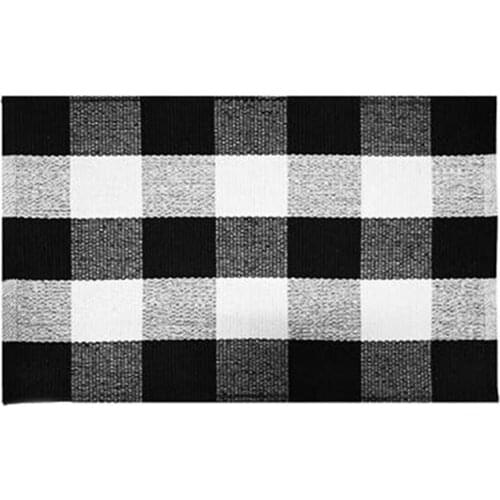 LBER Cotton Buffalo Plaid Rugs,Buffalo Check Rug,23.6Inch x35.4Inch,Checkered Outdoor Rug,Outdoor Plaid Doormat For Kitchen/Ba