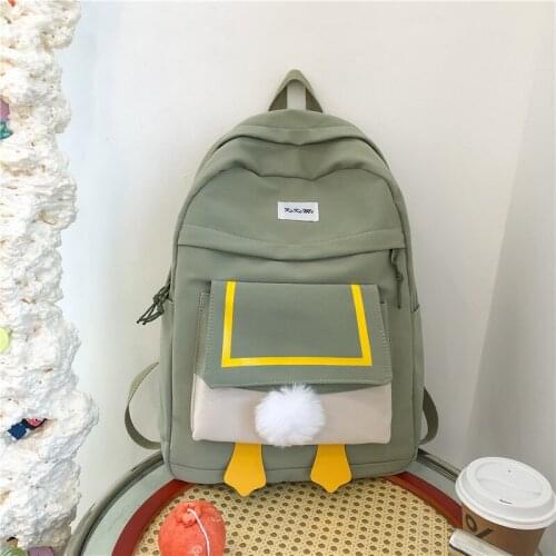 Teen Girls Lightweight Backpack Stylish Women Cartoon Duck Daypack Water-Resistant School Shoulder Bag