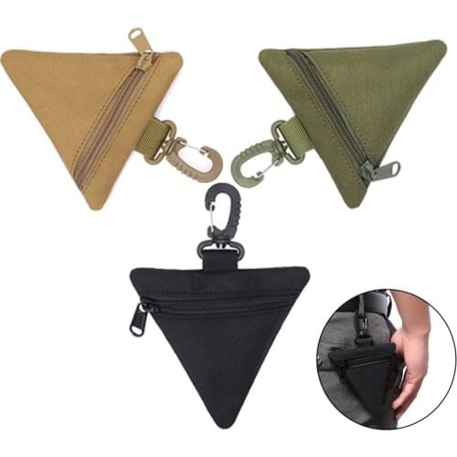 Mini Triangle Tactical Molle Pouch Military Earphone Holder Portable Key Coin Purse Outdoor Waist Bag Running Hunting EDC Pack