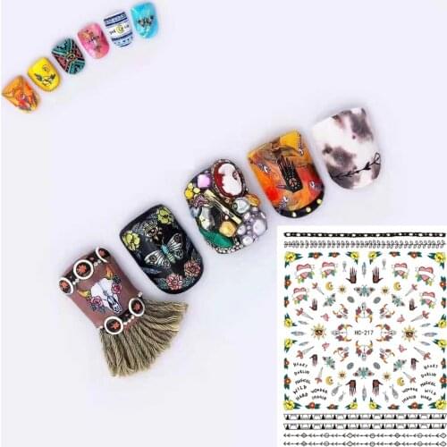 Newest HC-154-216-217 T star 3d nail art sticker nail decal stamping export japan designs rhinestones decorations