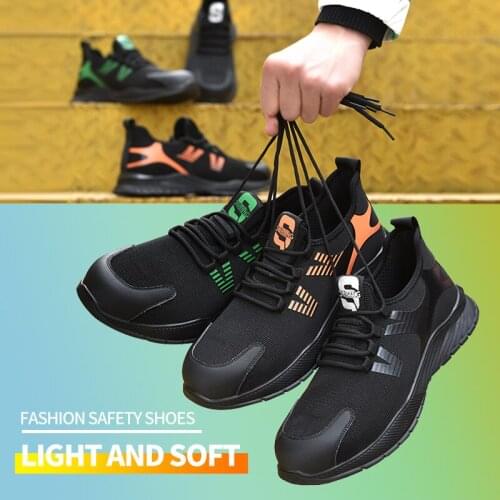 2021.07 New Style Safety Shoes Men Women New Style Steel Toe Cap Breathable Work Shoes Rubber Bottom Protective Safety Trainers