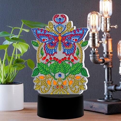New Design 7 Colors Available Table Lamp Led Owl Diamond Painting Light Diamond Embroidery Cross Stitch Rhinestone Mosaic Decor
