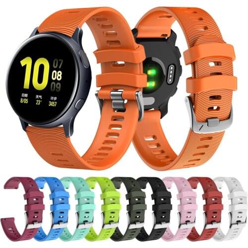 Easyfit 20mm Sport Silicone Strap For Samsung Galaxy Watch Active 2 44mm 40mm Band WristBand GalaxyWatch 42mm Bracelet Watchband