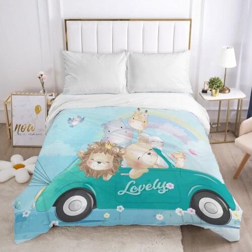 Cartoon Childrens Duvet cover Quilt/Blanket/Comfortable Case Bedding for kids baby boy girls 140x200 for Home Car lopely