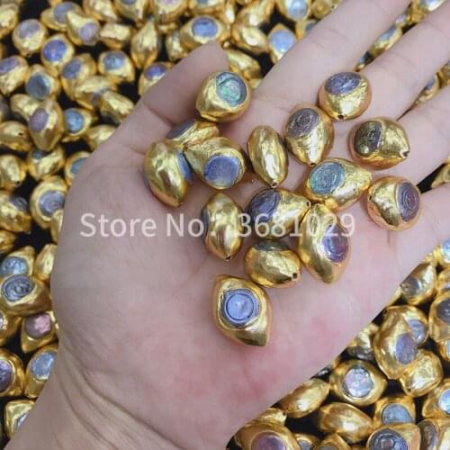 Simple fashion, natural Oval dumb gold Pearl jewelry