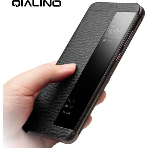 QIALINO Luxury Genuine Leather Phone Cover for Huawei P20 Handmade Business with Window Flip Case for Huawei P20Pro 5.8/6.1 inch