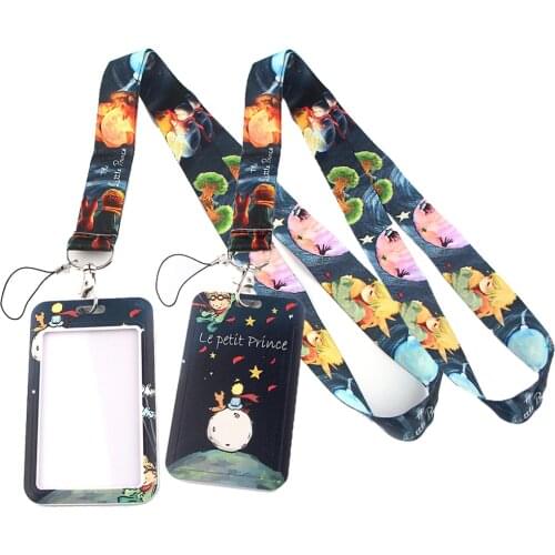 LT27 Prince And Fox Print Keychain Ribbon Lanyards for Keys ID Card Phone Straps Hanging Rope Lariat Students Badge Holder Gifts