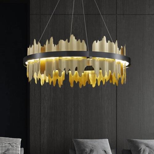 Luxury Copper Led Chandelier Lighting Living Room Bar Restaurant Creative Luminaires Hetel Hall Home Gold Decora Hanging Lamp