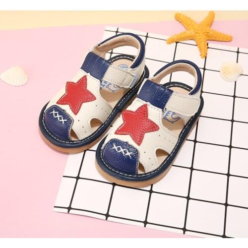 Summer Baotou Sandals Finil 1-3-5 years old baby cowhide leisure toddler shoes boys soft bottom shoes
