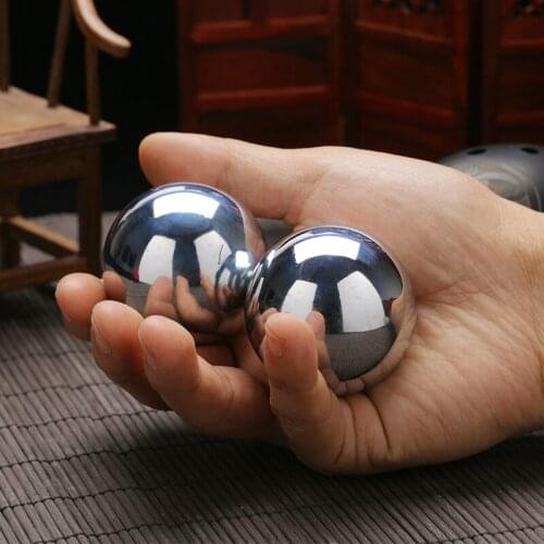 2pcs 38mm Baoding Balls Solid Stainless Steel For Hand And Wrist Strengthening