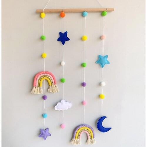Kids Room Wall Decoration Accessories Storage Rack Woven Wall Hanging Photo Finishing Organizer
