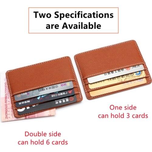 Slim RFID Blocking Top Leather Wallet Credit ID Card Holder Minimalist Bank Multi Slot Card Money Case for Men Women 10*8*0.2cm