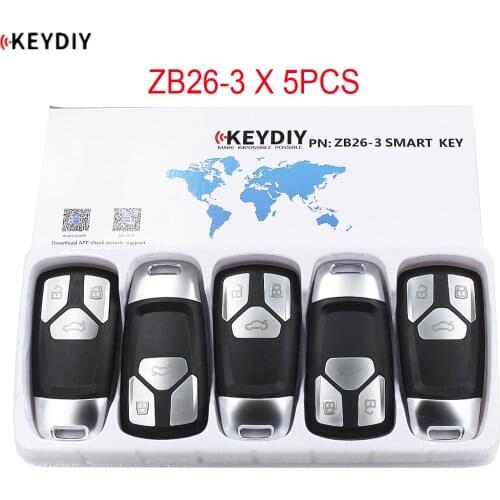 5PCS X KEYDIY Universal Smart Key ZB26-3 for KD-X2 KD900 Mini KD Car Key Remote Replacement Fit More than 2000 Models