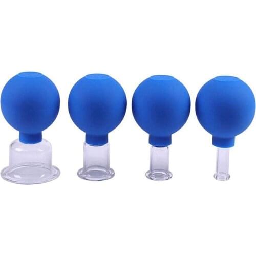 4Pcs/Set Vacuum Cupping Glasses Massage Body Anti Cellulite Cans Face Massage Vacuum Jar Medical Rubber Chineses Therapy Tool