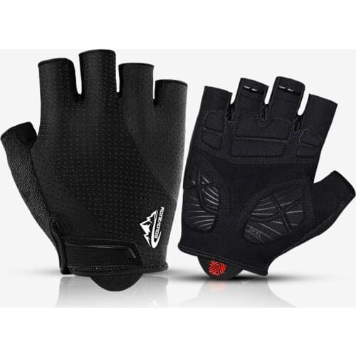Men Women Bike Gloves Non-Slip Half Finger Gloves Breathable Cycling Gloves with Adjustable Strap shock absorption workout glove