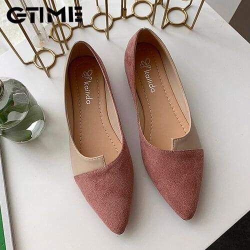 2020 New Flat Shoes Women Sweet Flats Shallow Women Boat Shoes Slip on Ladies Loafers Spring Women Flats Pink Platform Shoes