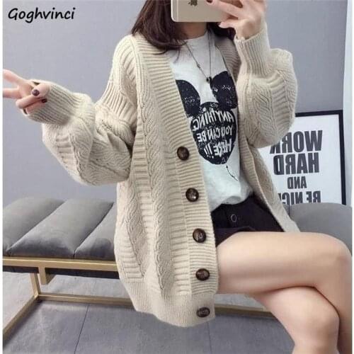Cardigan Women Knitted Oversize Plus Size 2XL Solid All-match Casual Ulzzang Female Elegant Fashion Soft Korean Chic Outwear New