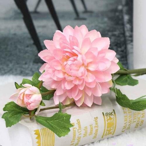 1 piece silk flower dahlia rose artificial flower head wedding decoration DIY wreath gift box scrapbooking craft fake flower M6