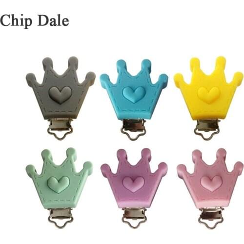1pcs Baby Pacifier Clip Crown Shape Silicone Dummy Clips Safe Anti Fall Holder Newborn Infant Feeding Accessories