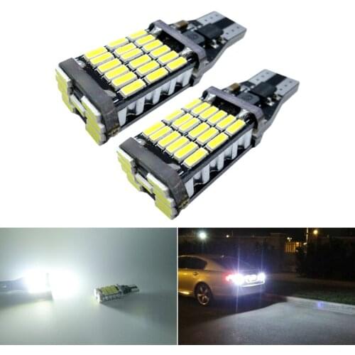 2x W16W T15 LED Bulbs 4014 SMD 921 912 W16W LED Bulbs Car Auto Reversing Lamps Stop Light Back Up Lights Reverse Bulb White