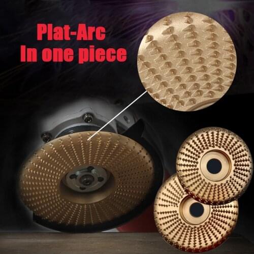 2pcs Plat-Arc Wood Grinding Polishing Wheel Rotary Disc Sanding Carving Tool Abrasive Disc Tools for Angle Grinder 4 inch Bore