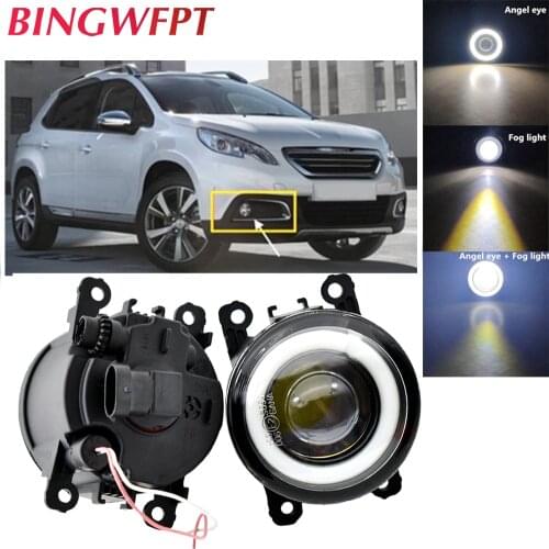 2 X For Peugeot 307 Hatchback 3A 3C 00-08 For Peugeot 2008 13-16 Car H11 LED Fog Lamps Angel Eye light