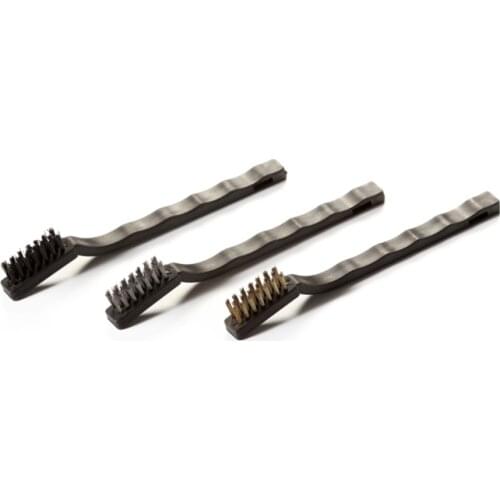 3Pcs/Set Mini Wire Brush Set Brass Nylon Bristle Cleaning Tool Home Kitchen Cleaning Brush Wholesale