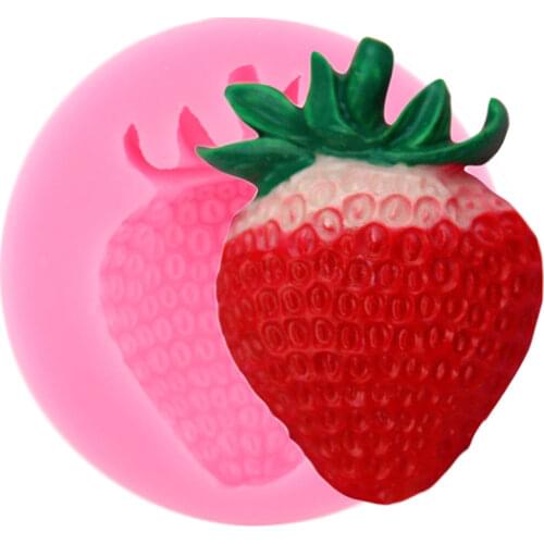 3D Strawberry Silicone Mold Cupcake Topper Fondant Chocolate Cake Decorating Tools DIY Baking Molds Candy Clay Resin Moulds