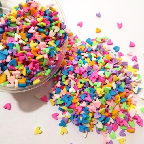 500g/lot Polymer Hot Clay Sprinkles Colorful Heart Five Star Snowflakes Bow Candy Sprinkles For Crafts Making