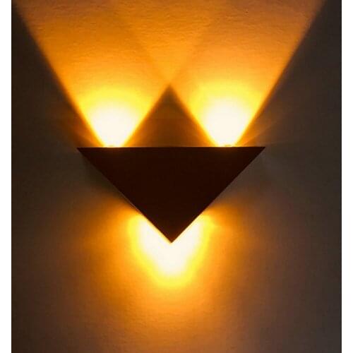 AC85-265V Led Wall Light 3W Triangular Aluminum Triangle Wall Lamp for Bedroom Bathroom Wall Sconce Light Fixture Home Lighting