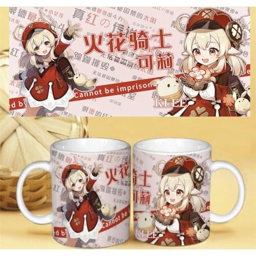 Anime Game Genshin Impact Klee Keqing Qiqi Ceramic Mug Cup Cartoon Water Coffee Cup Daily Men Women Cup Student Xmas Gifts
