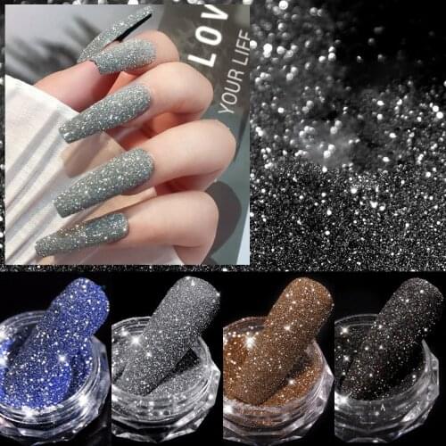 6 Colors Glitter Shiny Nail Crystal Diamond Powder Rainbow Color Drill Art Decoration Sequin For Nail Art Accessories
