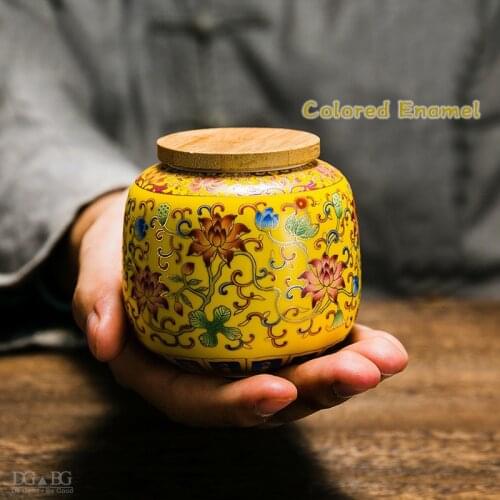 Colored Enamel Ceramic Blue and White Flower Ceramic Ashes Urn In Pet Caskets & Urns Cremate Funerary Ashes Memorial Bamboo Plug